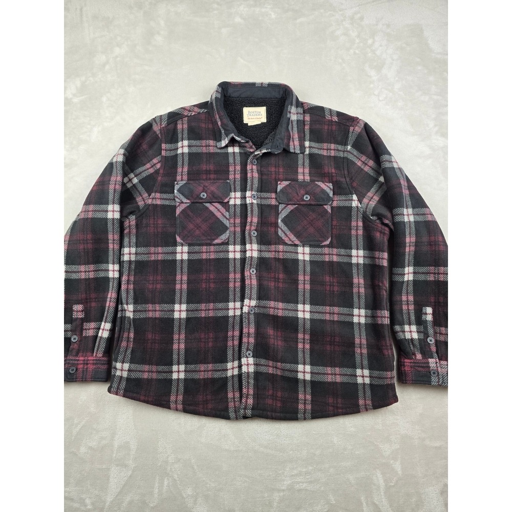 Boston Traders Sherpa Lined Flannel Shirt‎ Jacket Mens XXL Port Royale Plaid
